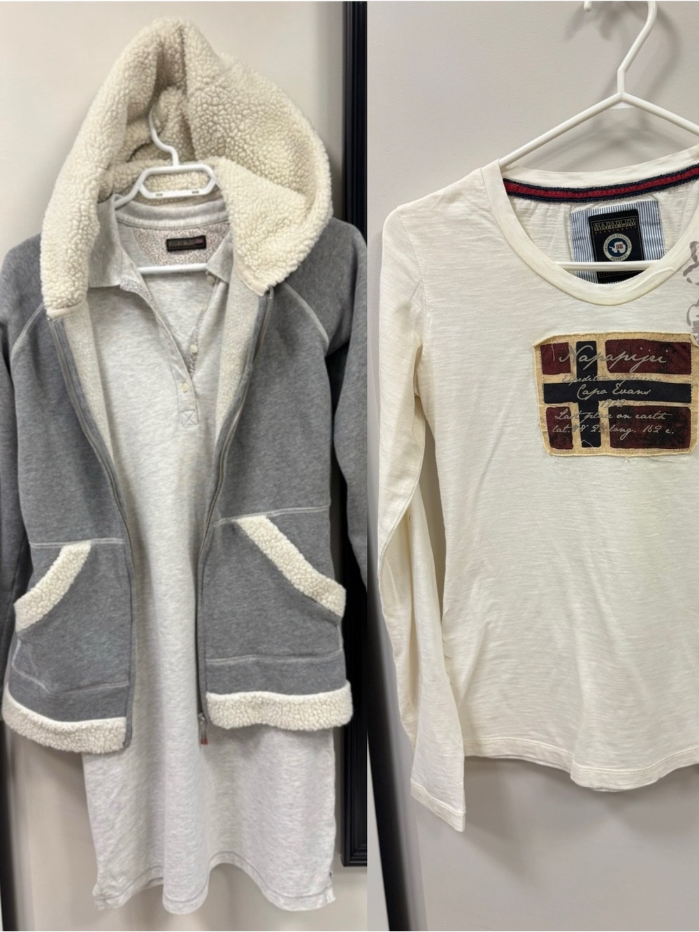 Napapijri Light Gray Polo with Floral and jacket